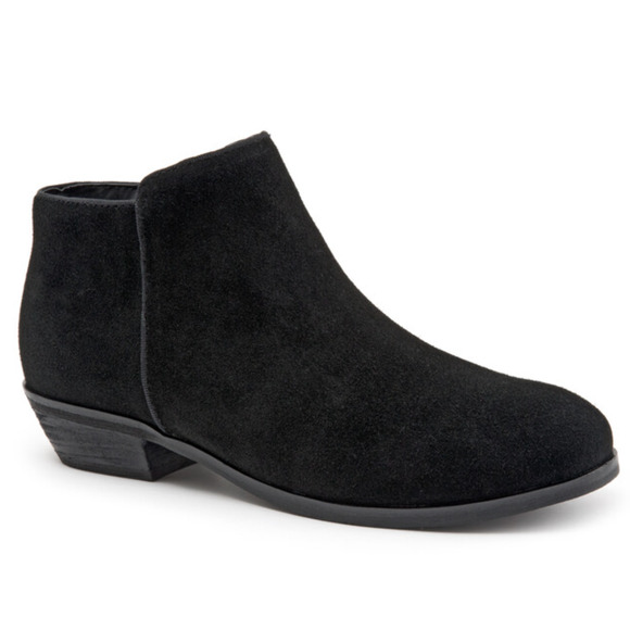 SoftWalk Rocklin Suede Boots 9 9W Wide Black NWOT Ankle Soft Walk Comfort Boho - Picture 1 of 8